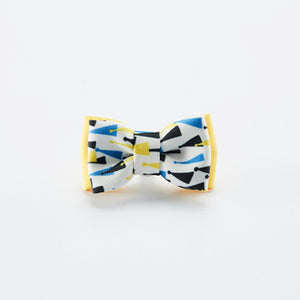 Yellow-Geometry S Size : Colorful Durable Fabric Webbing Dog Collar Bow Tie