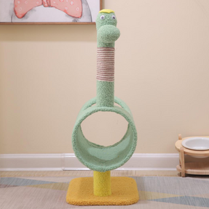 Green wood funny sisal cat toy tube house tower cat tree